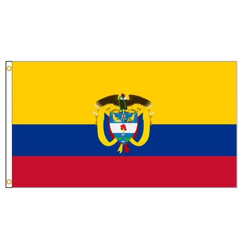 3x5Fts 90X150cm Kolumbien Mit Emblem Kolumbianischen Fahnen Und Banner National Flagge Land Banner