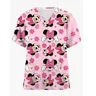 Abbigliamento infermieristico donna Disney Minnie Mickey Print infermieristica scrub t-shirt top