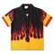 Camicia da uomo retrò con bottone a fiamma icona scura camicia da uomo estiva da strada camicia da