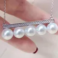 Kurshuni Balance Bar gepflasterte Perle Anhänger Halskette Ohrring Set für Frauen Luxus Qualität