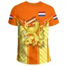Niederlande Männer T-Shirt Niederlande National Emblem Flagge 3D-Druck Unisex Mode O-Neck Top
