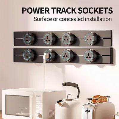 Power Track Steckdose Haushaltsgeräte Pop Elektrostecker Adapter UK US EU Standard Steckdose mit Image