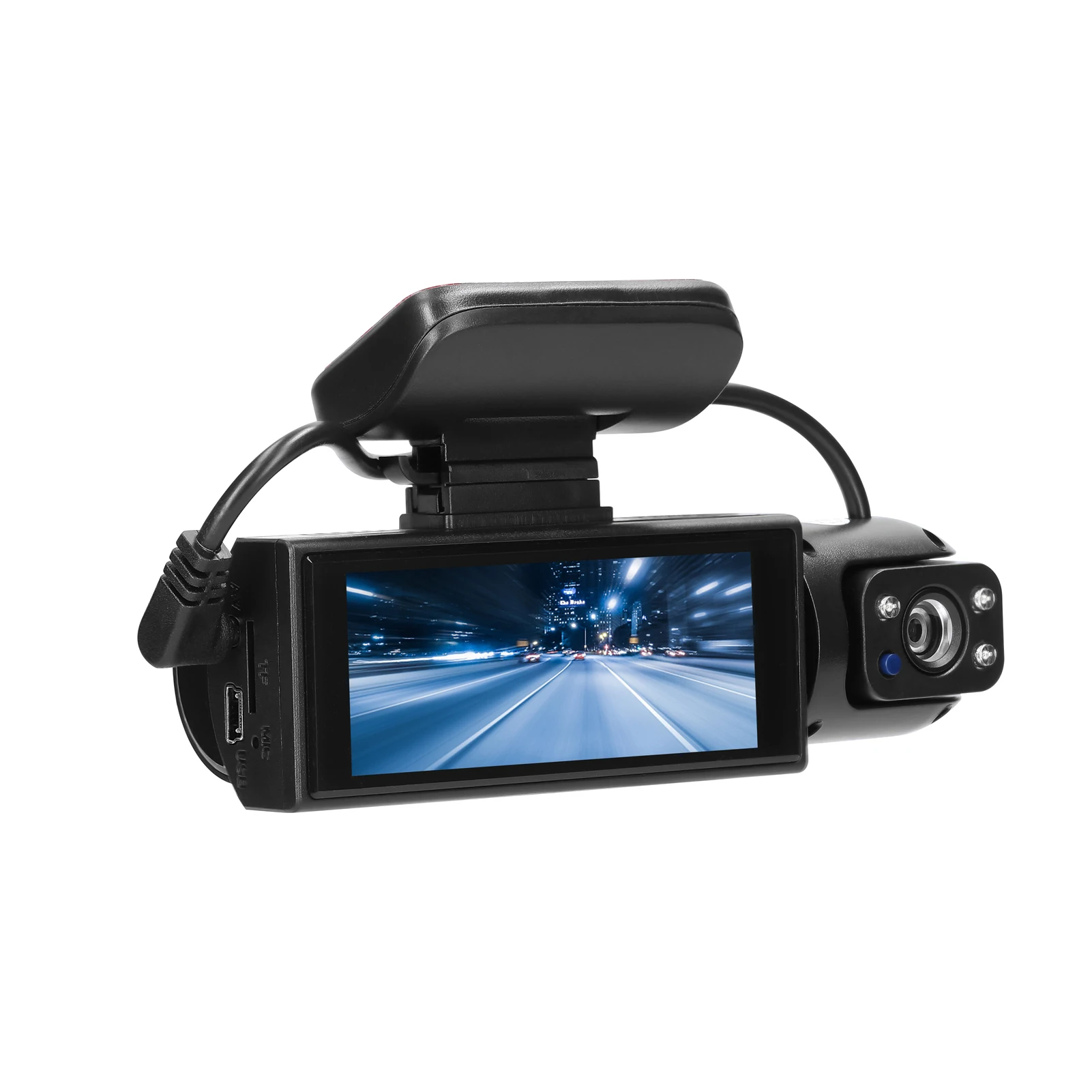 Mehrsprachiger Auto-Videorecorder mit zwei Objektiven, Auto-Dash-Camera, Auto-Kamera-Recorder, Nachtsicht, Bewegungserkennung, DVR, 170 Grad Image