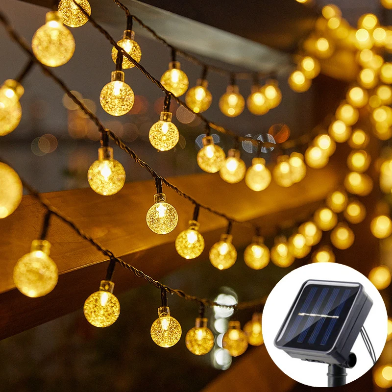 20/50/100 LED 8 Modi Solar Kristallkugel Lichterkette, im Freien wasserdicht, Solar Terrasse Licht Garten Party Dekor Solar Lichterkette