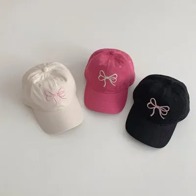 Children Embroidery Bow Peaked Cap Girl Baby Cotton Baseball Hat Kid Casual Cap Boy Outdoor