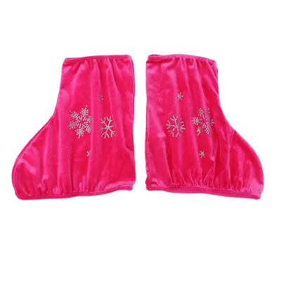 2pcs Ice/Figure/Roller Skate Boots Shoes Cover Protecting Tool with Snowflake Image, Rose Red,