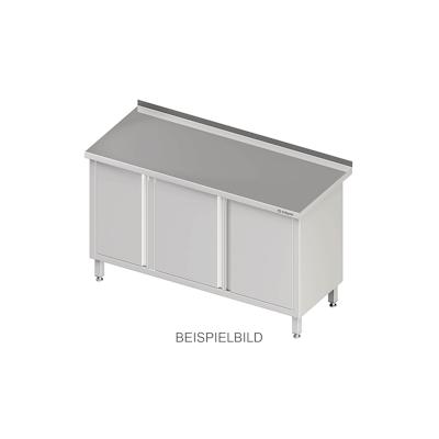 Stalgast Edelstahl Arbeitsschrank mit Flügeltüren 1600x700x850 mm, ohne Aufkantung, verschweißt Image