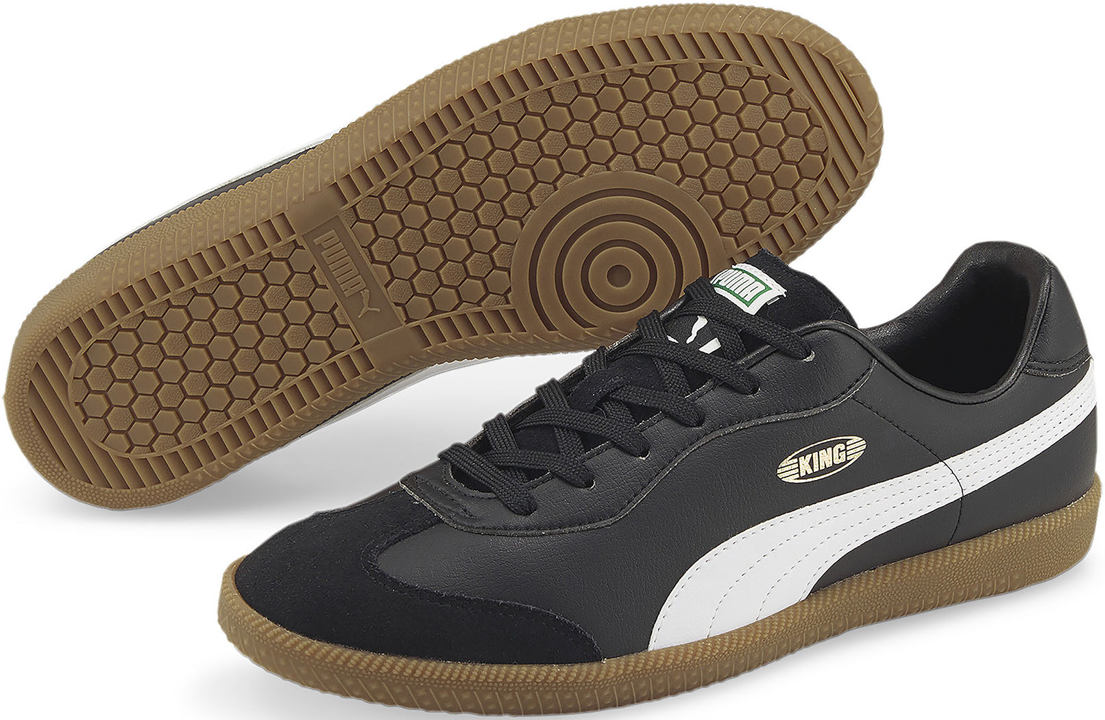 Sneaker PUMA "KING 21 IT", Damen, Gr. 46, schwarz-weiß (puma schwarz, puma weiß, gum), Synthetik, Schuhe Sneaker