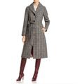 Kate Spade Jackets & Coats | Kate Spade Glen Plaid Belted Long Coat | Color: Black/White | Size: Xs