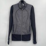 Lululemon Jackets & Coats | Lululemon Gray Black Herring Bone Mock Neck Zip-Up Track Jacket Size 8 | Color: Black/Gray | Size: 8