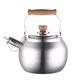 Whistling Kettle Stainless Steel Whistling Kettle with Spout Cover Hot Water Boiler Kettle Portable Kitchen Stovetop Stainless Steel Kettle (Color : Silver, Size : 4L)