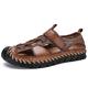 HJBFVXV Men's Sandals Men Summer Flat Sandals Beach Footwear Male Sneakers Low Wedges Shoes (Color : Light Brown, Size : 46)