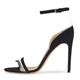 Clear Heels Sandals for Women Round Open Toe Comfortable Dress Sandals Sexy Stiletto Heels Party Sandals Classic Ankle Strap Suede Fashion Work Sandals,Black,3 UK