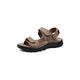 HJBFVXV Men's Sandals Summer Men's Sandals Outdoor Large Size Non-slip Men's Beach Sandals Genuine Leather Men Shoes Comfortable Walking Men Sneaker (Color : Khaki, Size : 7)