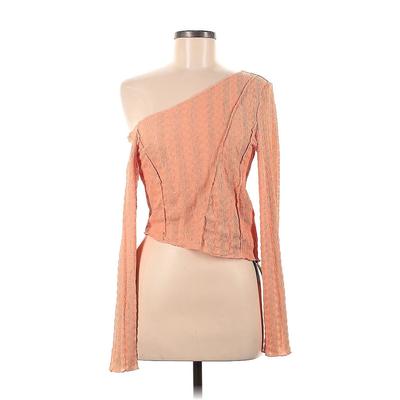 Shein Long Sleeve Blouse: Orange Tops - Women's Size Large