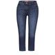 Cecil Style NOS Scarlett Mid Blue 22 Damen mid blue used wash, Gr. 26-22, Baumwolle, CECIL 3 4 Jeans, bequemer Casual Fit, Middle Waist und Slim Legs, Used Look Waschung, dekorative Nähte