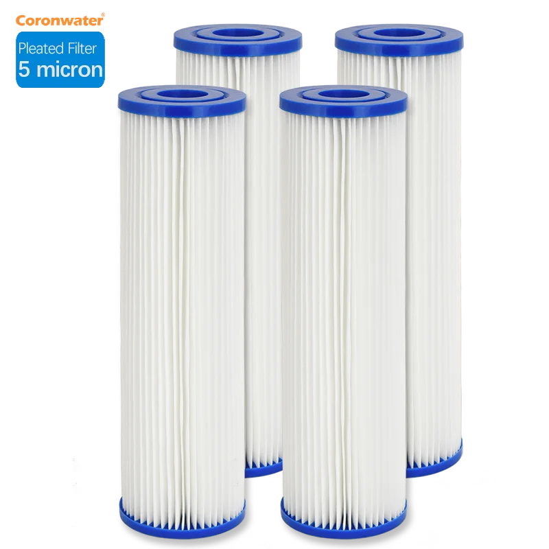 Coronwater plissierte Polyester-Filterkartusche, Sediment mit hohem Durchfluss für Wasserfilter, 2,75 Zoll Image
