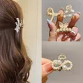 Elegante Perlen Perlen Haarnadel für Frauen Mode geometrische Haar Kralle Haars pangen Kopf