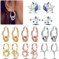 Boucles d'oreilles créoles en forme de cœur pour femmes boucles d'oreilles étoile multi-boucles