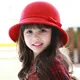 Chapeaux melon vintage en feutre de laine solide pour femmes et enfants Fedoras avec nœud chapeaux