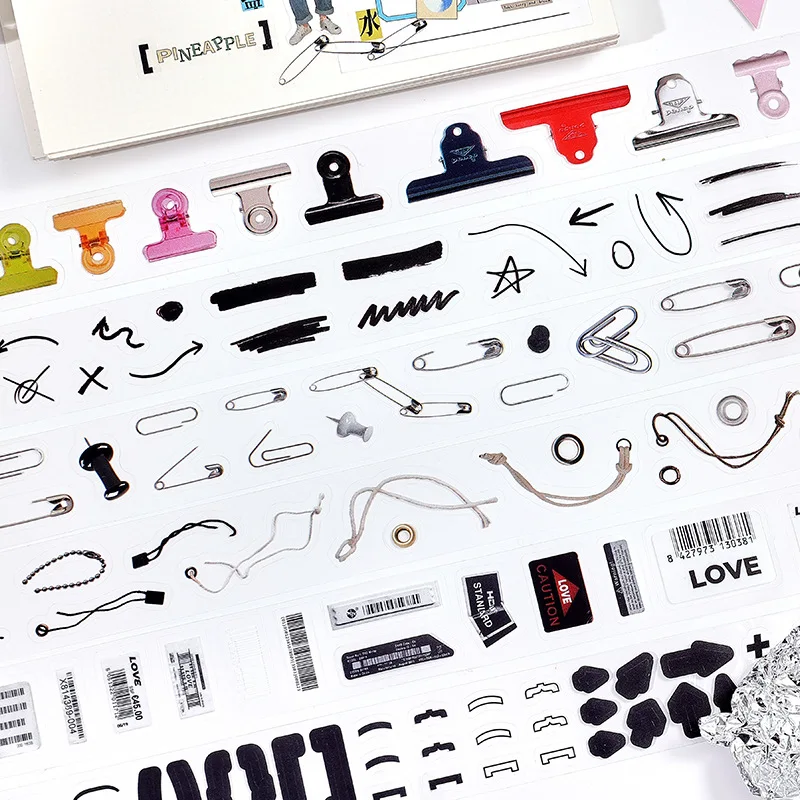 Étiquettes autocollantes décoratives créatives en PET, 3cm x 2M, pour bricolage, Album Journal intime, Scrapbooking, fournitures de Journal indésirable faites à la main