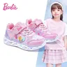 Fashion Barbie Girls Sneakers Flash Shoes Velcro Velcro scarpe sportive kawaii Cartoon Soft-soled