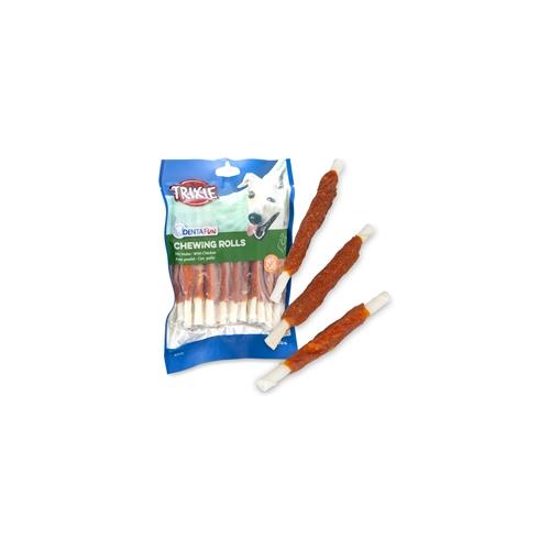 Trixie Denta Fun Chicken Chewing Rolls, Hundeleckerli mit Huhn, 12cm, 30 Stück, 240g