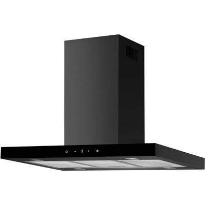 Dunstabzugshaube Inselhaube 90 cm Kaminhaube Schwarz matt Touch Control Respekta Image