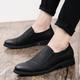 Men's Loafers Slip-Ons Fashion Boots Walking Casual Daily Nappa Leather Comfortable Booties / Ankle Boots Loafer Black Spring