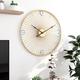Wall Clock Art Clock Nordic Wall Clock Living Room Silent Clock Round Iron Clock Used for Home Wall Decor Battery Powered Black Gold Black Silent Office Wall Clock 50cm
