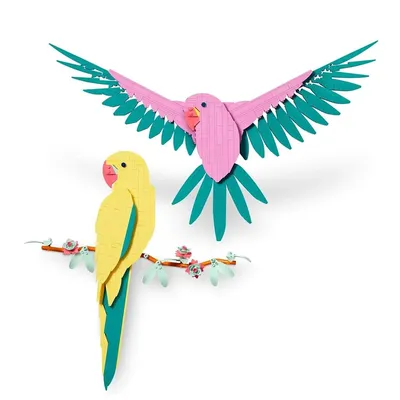 Art The Fauna Collection Model Toys, Macaw Parrots 31211 Building Blocks Set, Wall Artwork for
