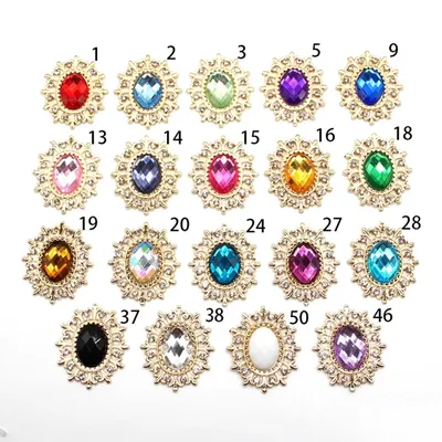 Popular 10 pieces 25 * 28mm alloy fashionable acrylic metal diamond button hand sewing supplies DIY