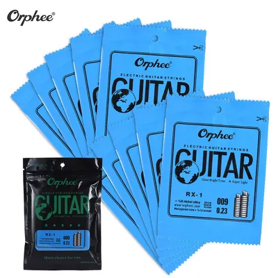 Orphee Single String Replacement for Acoustic Electric Guitar Strings 10-Pack High-carbon Steel Core