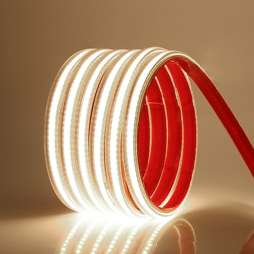 striscia di luce a led impermeabile con dimmer interruttore striscia di luce per piscina spina ue 288 led / m adesivo dimmerabile nastro led ad alta luminosità lampada da esterno impermeabile 1 ~ 5 m 220 v