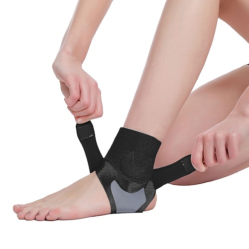 1 Stück verstellbare Knöchelbandage in Einheitsgröße – atmungsaktive Knöchelstütze mit Knöchel- und Fersenstabilisator aus Silikon-Neopren – Fußmanschette für Männer und Frauen – für Sport, Laufen, Image