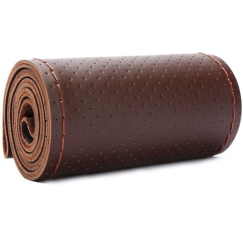 1 pc Leder Lenkradabdeckung Atmungsaktiv Universelle Passform Für 15~151/2 Image