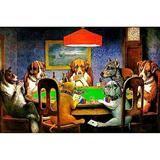 Jigsaw Puzzles Dogs Playing Poker 500 Piece Jigsaw Puzzle challenging and Stimulating Puzzle Game Wall Art Unique Gift.