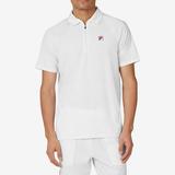 Fila Men`s Short Sleeve Zip Tennis Polo White ( MEDIUM )