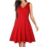 FBYBN Plus Size Cocktail Dresses for Curvy Women Shirt Dresses for Women Shorts for Under Dresses Women Tennis Dresses for Women Red XXL