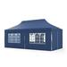 10 x 20 FT Pop up Canopy with 6 Sidewalls and Windows and Carrying Bag for Party Wedding Picnic-Blue