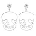 Feildoo 1 pair ladies Earrings Silvery Earrings Alloy Earrings Skull Shape Pendant Earrings Fashion Earrings Jewelry Gift Cute Quirky style Stud Earrings Exquisite Jewelry Accessories Y04Z1V1E No.D2