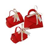 HILABEE 3Pcs Wedding Candy Gift Bag Wedding Favors Gift Box Keepsake Boxes Party Favor Boxes for Festivals Gift Party Favor Event Party Red