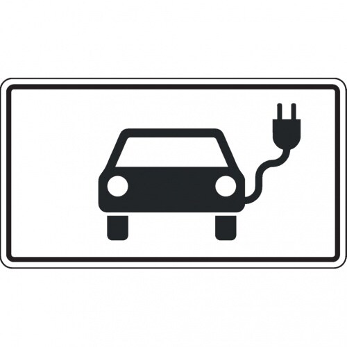 Dreifke® Zusatzzeichen Elektrisch betriebene Fahrzeuge, Nr.1010-66, Aluminium RA0, 600x330mm Image