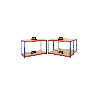 Proregal Mega Deal | 3x Profi Werkbank STRONG BEAST | HxBxT 90x150x60cm | Fachlast 500kg | Blau-Orange Image