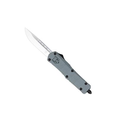 CobraTec Knives Medium FS-3 OTF Folding Knife 3in D2 Steel Drop Non-Serrated Blade Carbon Fiber 8in MCFFS-3DNS