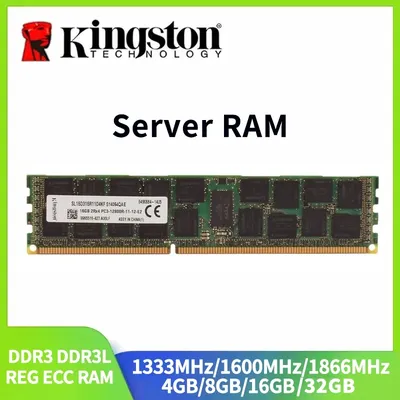 Kingston-RAM serveur DDR3 DDR3L 1.35v/1.5v 32GB 16GB 8GB 4GB 1333MHz 1600MHz 1866MHz ECC REG 2Rtage