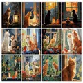 Gatyztory DIY Rahmen malerei nach Zahlen Katzen tiere 40x50cm Kits Malen nach Zahlen auf Leinwand