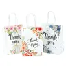5 pezzi sacchetti regalo di ringraziamento con manici Design floreale sacchetti di ringraziamento