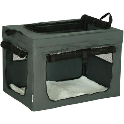 Hundetasche Hundebox mit Meshfenster, Katzentransportbox mit Kissen, Transportbox, Transporttasche