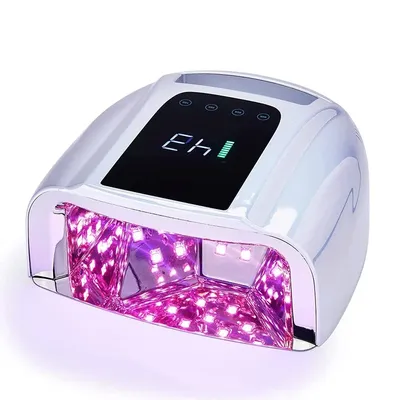 96W Mirror Reflective Nail Lamp with Metal Pad Cordless Manicure Dryer Wireless UV Light for Nails